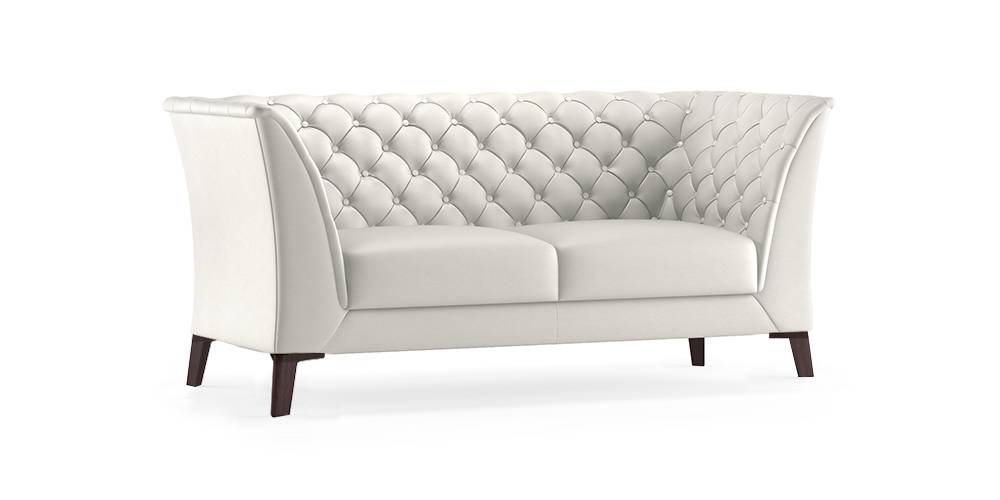Weston Half Leather Sofa (White Italian Leather)
